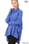 Living For Fall Poncho Blue